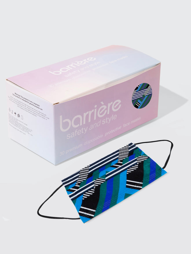 barrière 30 mask box of blue stripe medical masks