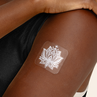 An individual wearing a white “DAILY DEFENSE PATCH” on their arm. 