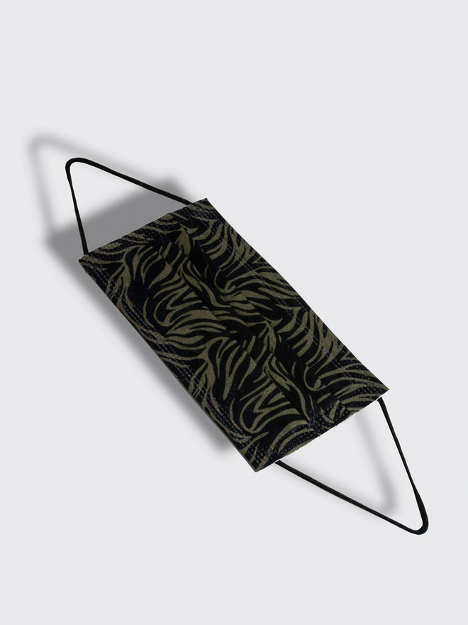 barriere premium disposable medical mask in army green and zebra pattern
