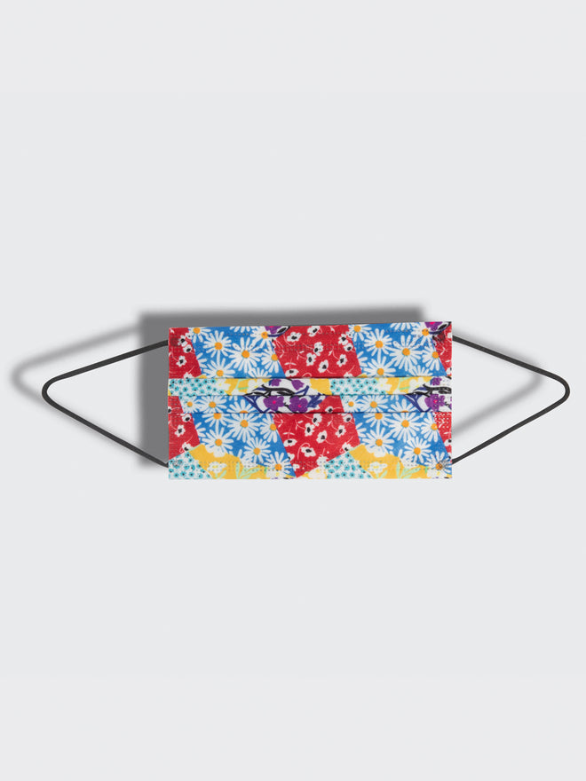 barrière unisex disposable sustainable medical grade masks in multicolor Floral Collage print